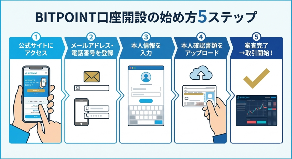 BITPOINT口座開設の始め方5ステップ