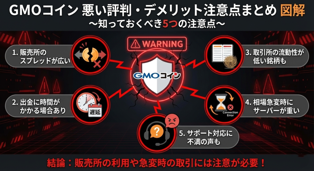 GMOコイン悪い評判デメリット注意点