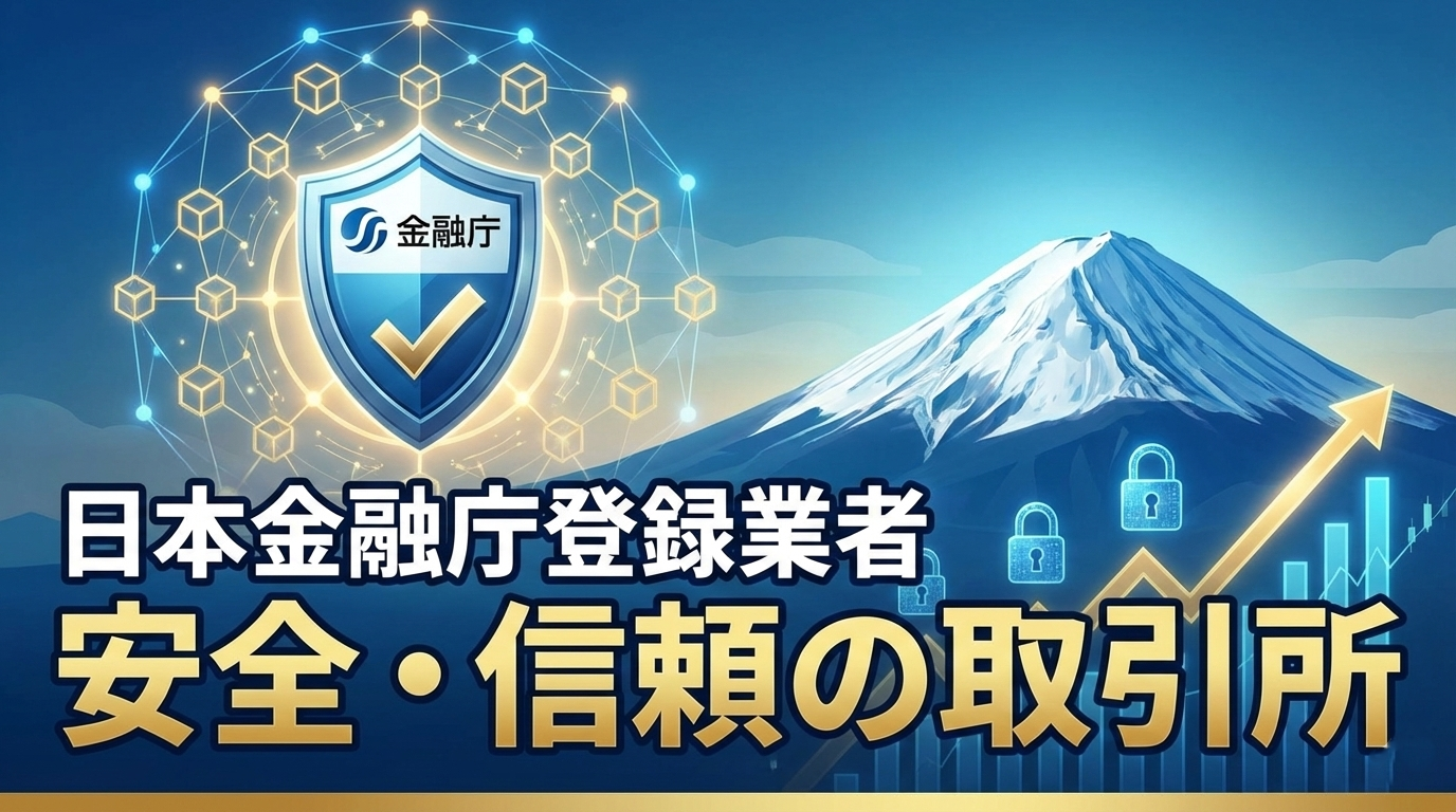 金融庁登録業者の確認方法と安全な取引所の選び方を示すイメージ