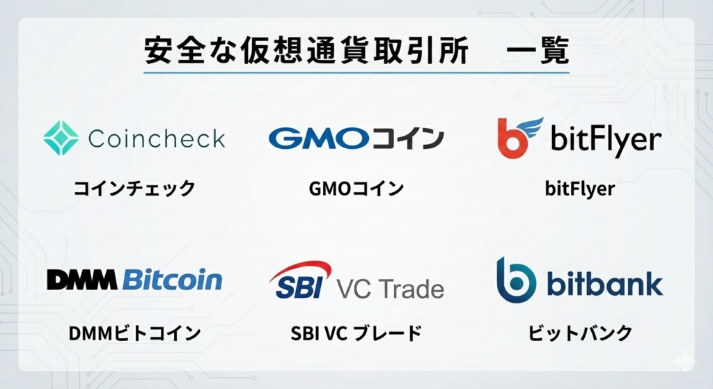金融庁登録済みの安全な国内取引所一覧