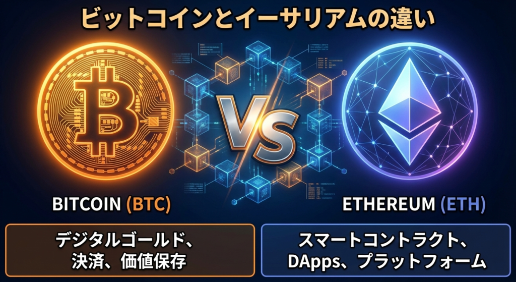 ビットコインとイーサリアムの違い